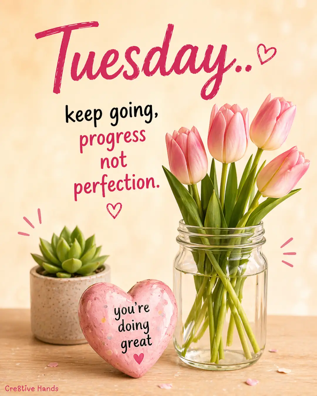 Tuesday Motivation Poster – Keep Going Progress Not Perfection — Preview